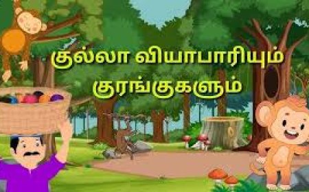 குல்லா வியாபாரியும் குரங்கு கூட்டமும் –    Tamil kids stories