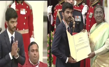 உலக செஸ் சாம்பியன் குகேஷுக்கு கேல் ரத்னா விருது: ஜனாதிபதி திரவுபதி முர்மு வழங்கினார்